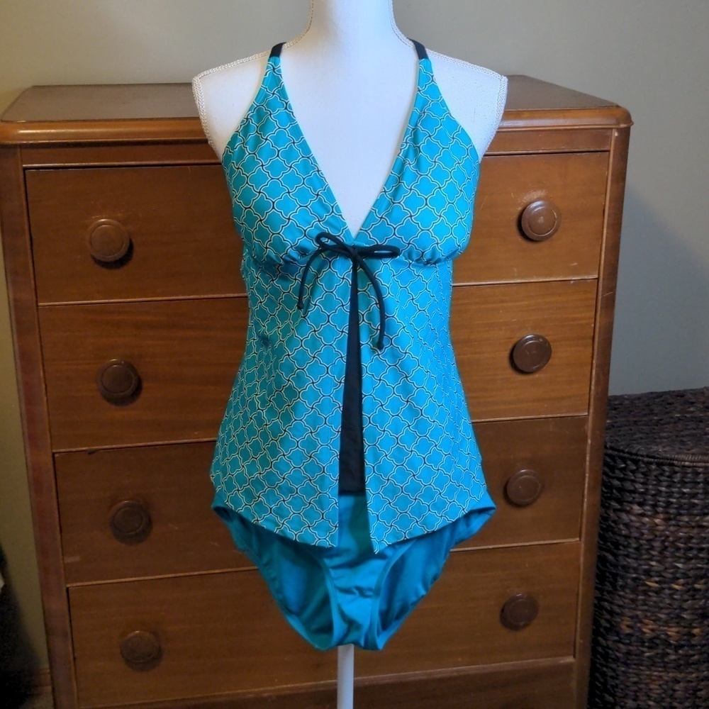 BEACH DIVA ECHO BEACH ITALIAN TILE TURQUOISE 2 piece TANKINI
